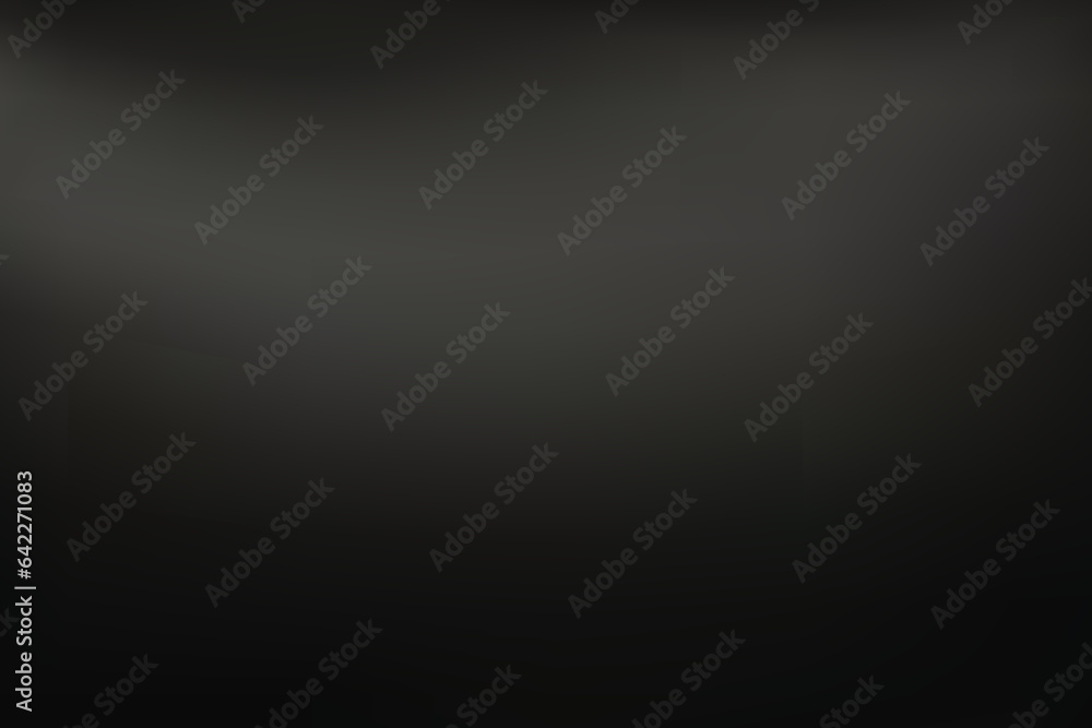 Dark black background. Abstract black metal gradient. Shiny black blur texture background. Dark geometric texture wall with light reflections. 3D Vector illustration.