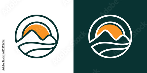 logo design with scenic elements made in a line and minimalist style