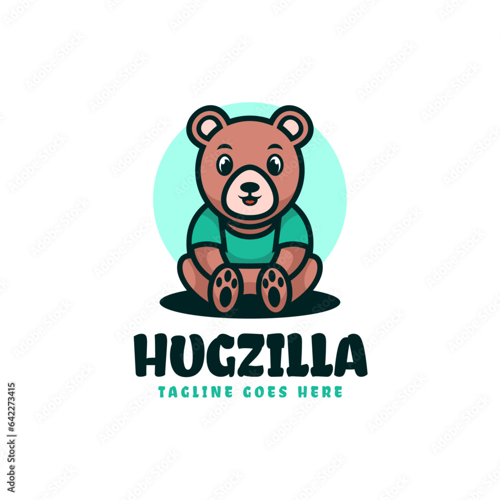 Vector Logo Illustration Hugzilla Mascot Cartoon Style. Vector Logo Illustration Hugzilla Mascot Cartoon Style.