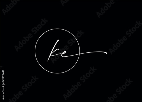 KE Initial letter logo design and minimalist logo