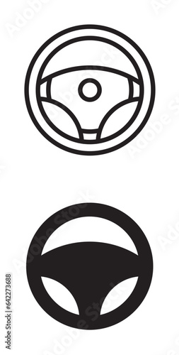 Steering wheel icon. Car, auto vector line icon. Automobile, machine, drive symbol. Linear style sign for mobile concept and web design. Wheel symbol illustration.