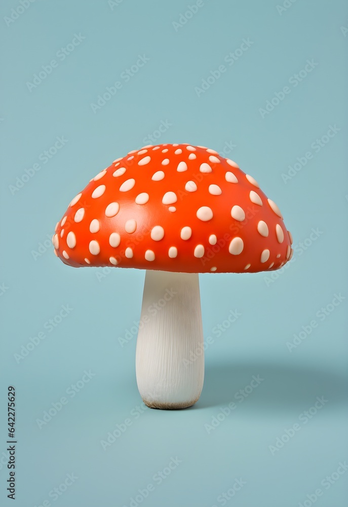 A minimalist and vibrant representation of a mushroom, blending natural simplicity with contemporary artistr A minimalist and vibrant representation of a mushroom, blending natural simplicity with contemporary artistr