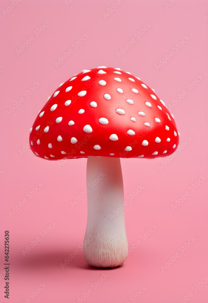 A minimalist and vibrant representation of a mushroom, blending natural simplicity with contemporary artistr A minimalist and vibrant representation of a mushroom, blending natural simplicity with contemporary artistr