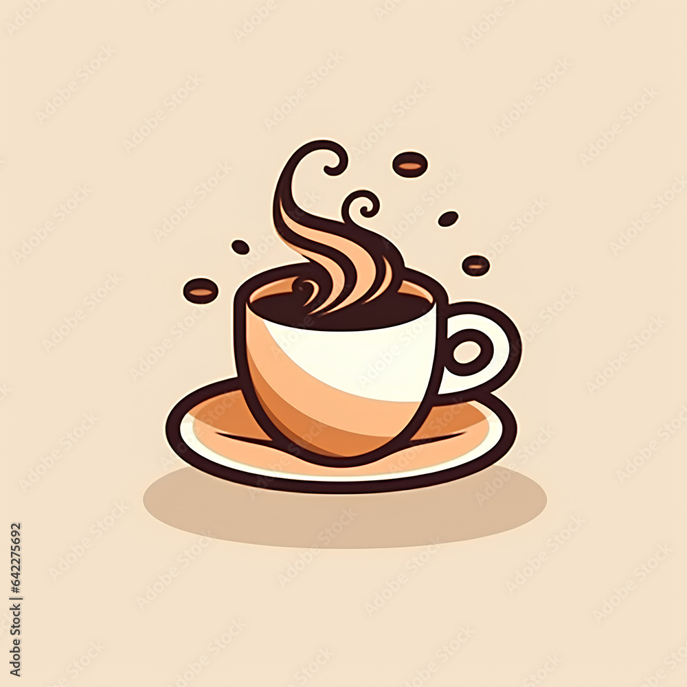 Fototapeta premium coffee day logo flat illustration 