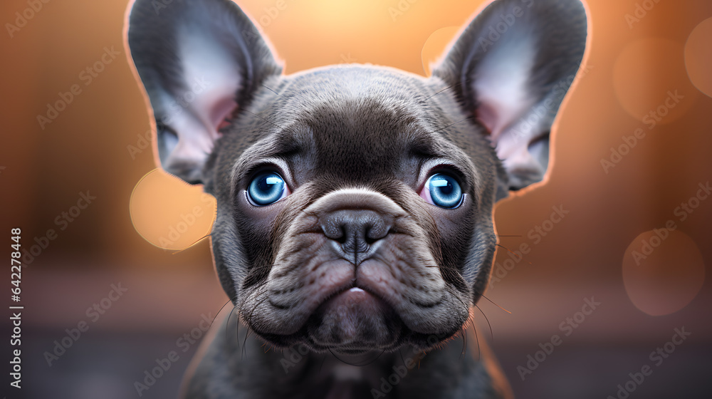 puppy with blue eyes looking at the camera Generative AI