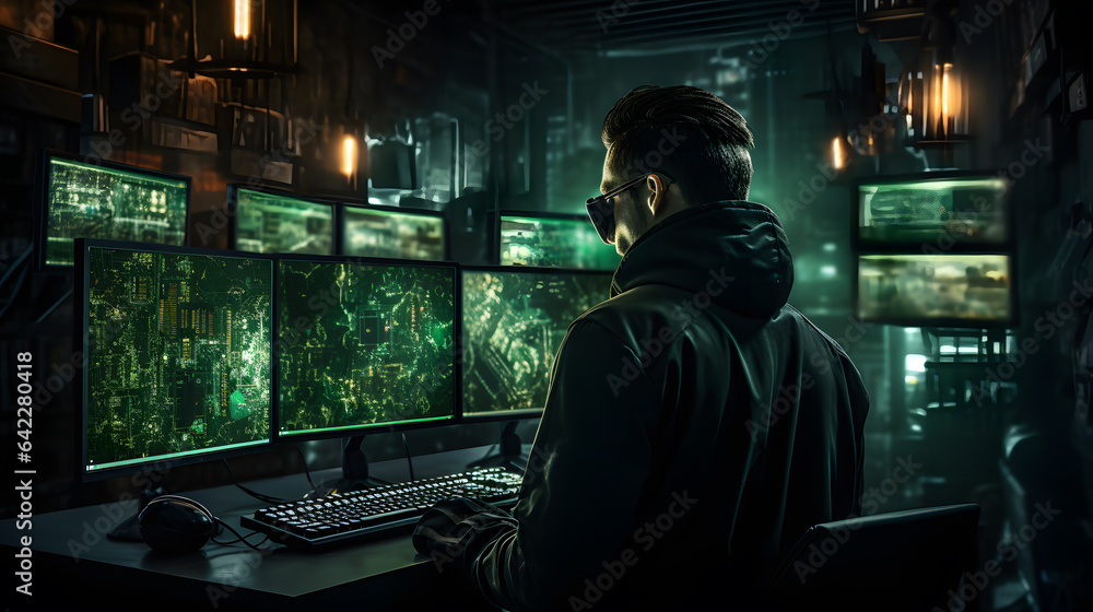 there is a man sitting at a desk with a computer and a keyboard Generative AI there is a man sitting at a desk with a computer and a keyboard Generative AI