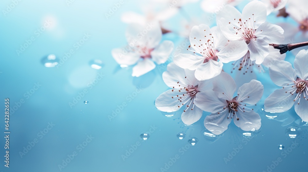 Spring cherry blossoms bloom against a blue sky, embodying nature's beauty with pink and white petals Spring cherry blossoms bloom against a blue sky, embodying nature's beauty with pink and white petals