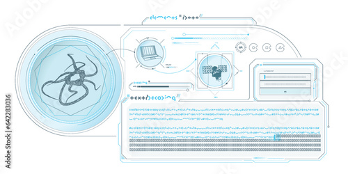 Fotografie Futuristic HUD design of Sci-fi data.