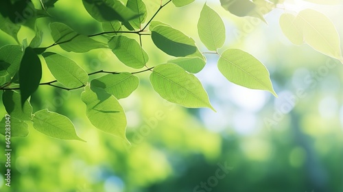 green leaves of a plant on a sunny day background