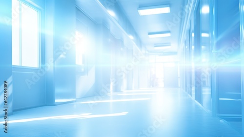 Wallpaper Mural Blue futuristic business corridor with sleek lines and lighting evokes a technological web Torontodigital.ca