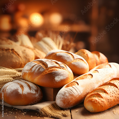 bread background, bakery products. flour products.