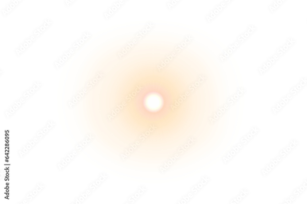 Digital png illustration of orange glowing light on transparent background