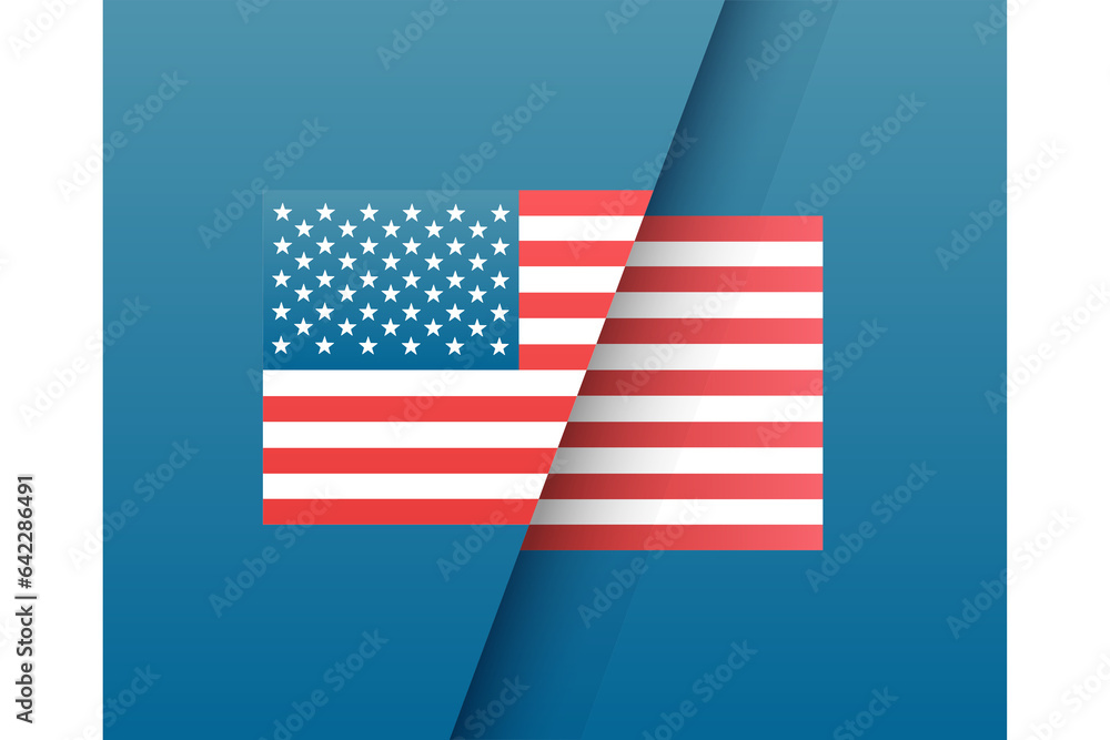 Digital png illustration of american flag on blue rectangle with fold on transparent background Digital png illustration of american flag on blue rectangle with fold on transparent background