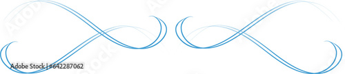 Digital png illustration of blue curvilinear lines on transparent background