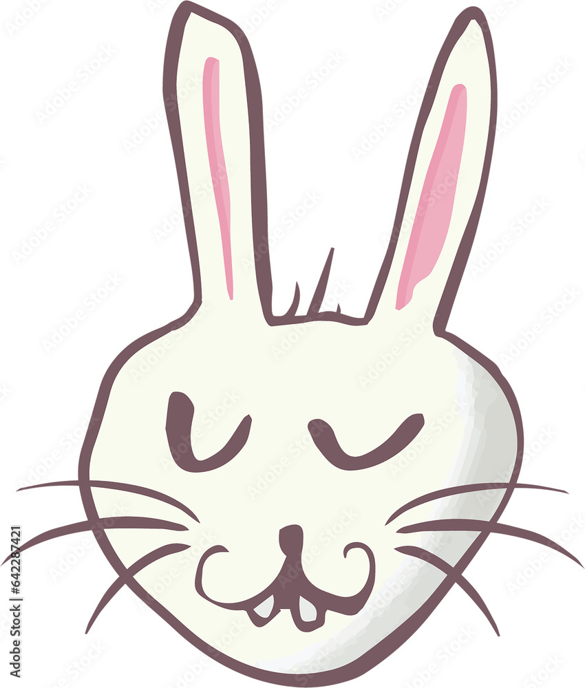 Fototapeta premium Digital png illustration of cartoon rabbit on transparent background