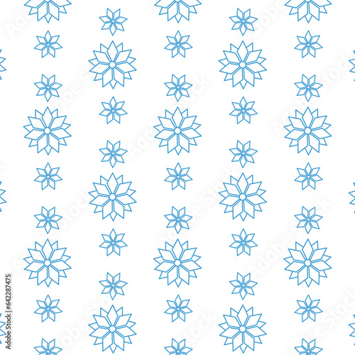 Digital png illustration of rows of blue snowflakes on transparent background