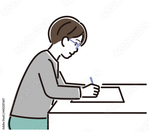 勉強する男の子