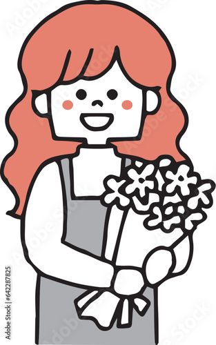 花屋で働く女性