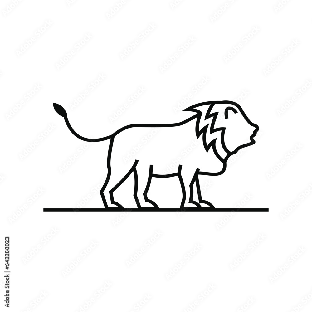 Lion logo design line art style