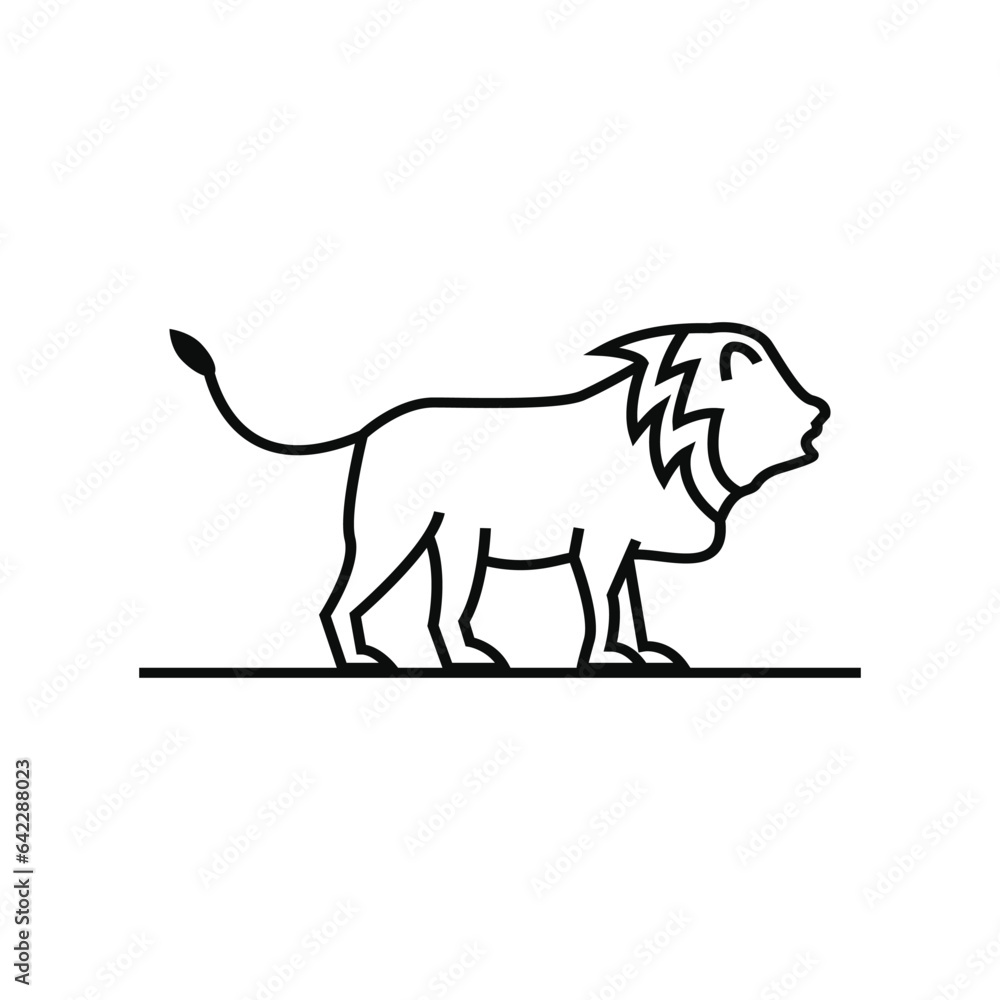 Lion logo design line art style Lion logo design line art style