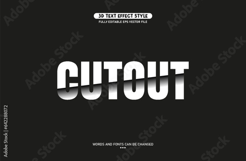  Cutout Editable Text Effect, Editable Font Style Vector