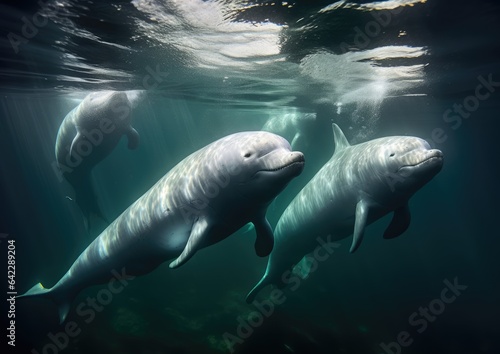 Print op canvas The beluga whale is an Arctic and sub-Arctic cetacean