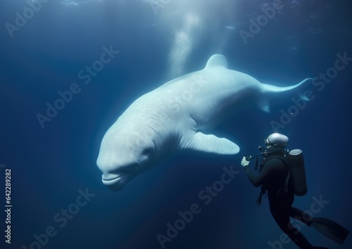 Fotomurale The beluga whale is an Arctic and sub-Arctic cetacean