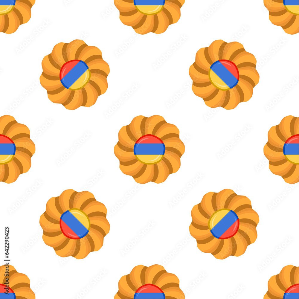 Pattern cookie with flag country Armenia in tasty biscuit Pattern cookie with flag country Armenia in tasty biscuit