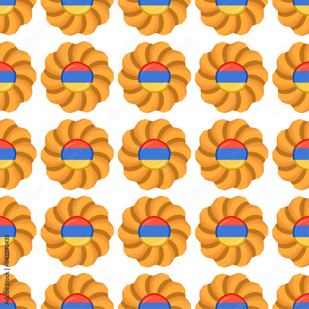 Pattern cookie with flag country Armenia in tasty biscuit Pattern cookie with flag country Armenia in tasty biscuit