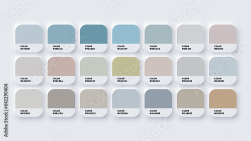 Color Palette, Procreate Color Swatches in RGB, HEX Colors, Paint Color Palette, Pastel Colour in HEX Codes Catalog, Pastel Neutral Color Tones Pantone