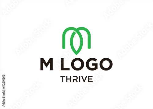 letter M and TM leaf organic concept