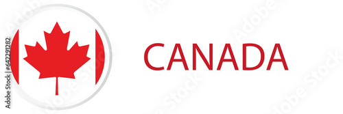Canada flag in web button, button icons.