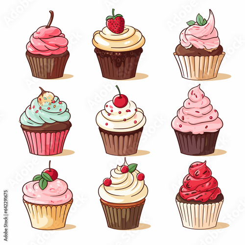 set of cupcakes