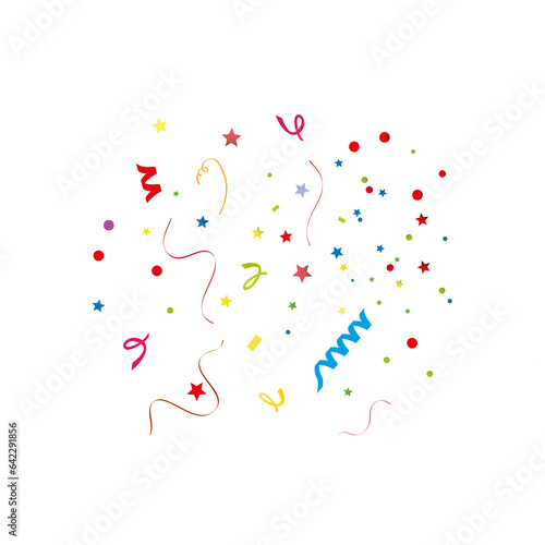 Party Confetti Set Isolated on White. Render Plasticine Confetti Collection. Colorful Firecracker Elements in Various Shapes. Party, Holyday, Surprise or Birthday Events. 