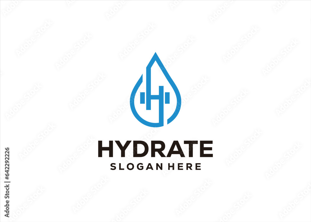 h logo design water concept h logo design water concept