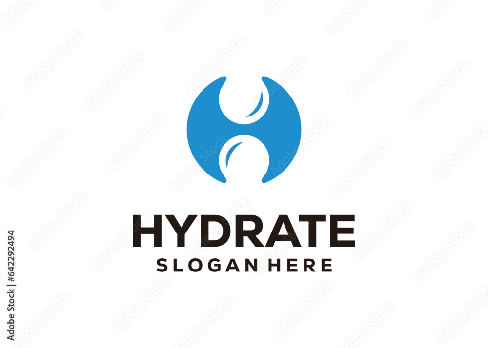 Obraz premium h logo design water concept