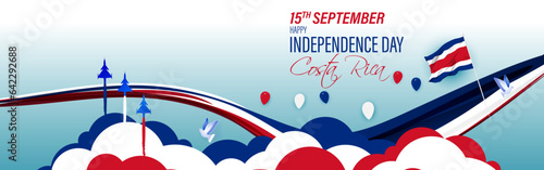 Vector illustration of Costa Rica Independence Day social media story feed template
