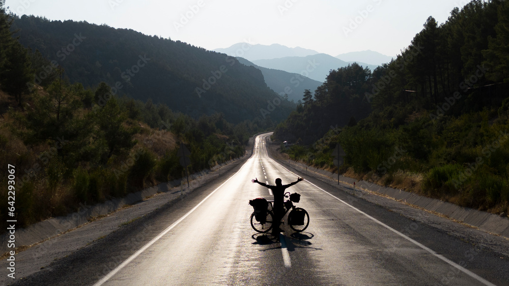 cyclist who dominates the roads and witness wonderful views cyclist who dominates the roads and witness wonderful views