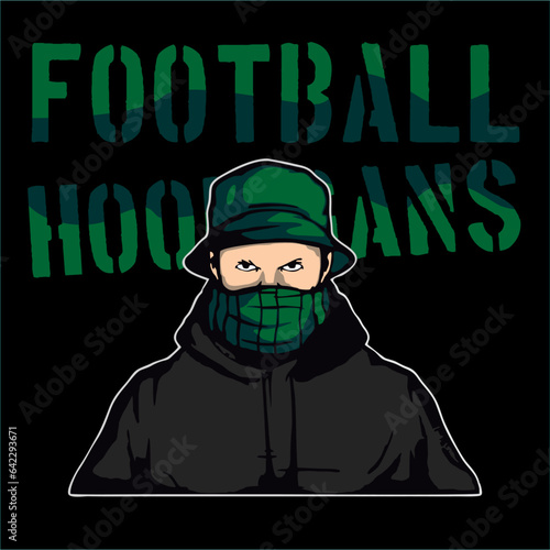 Ultras Football Fans with Bucket Hat Green Black Color