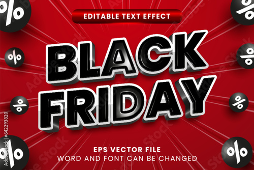 Black friday promotion editable vector text effect