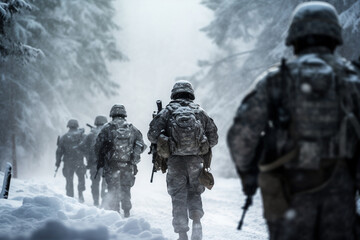 Weapon snow forest male gun army winter men