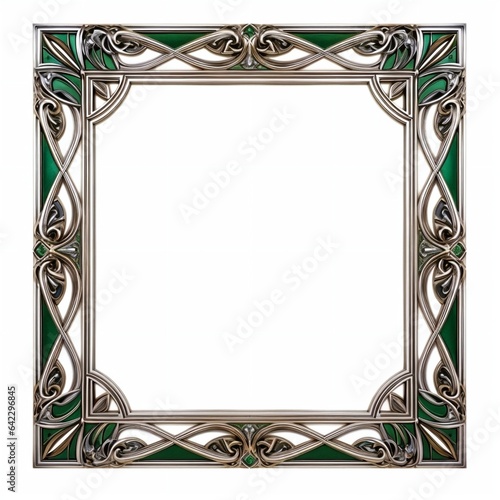 Rahmen für Text oder Bild artdeco grün silber dekorativ