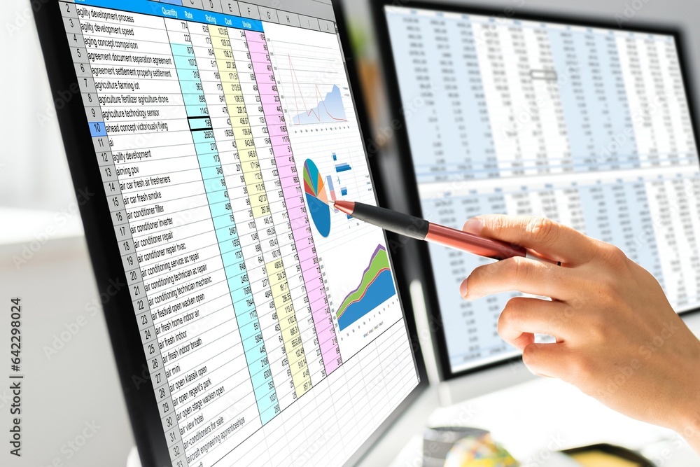 Analyst Working With Spreadsheet Business Data Analyst Working With Spreadsheet Business Data