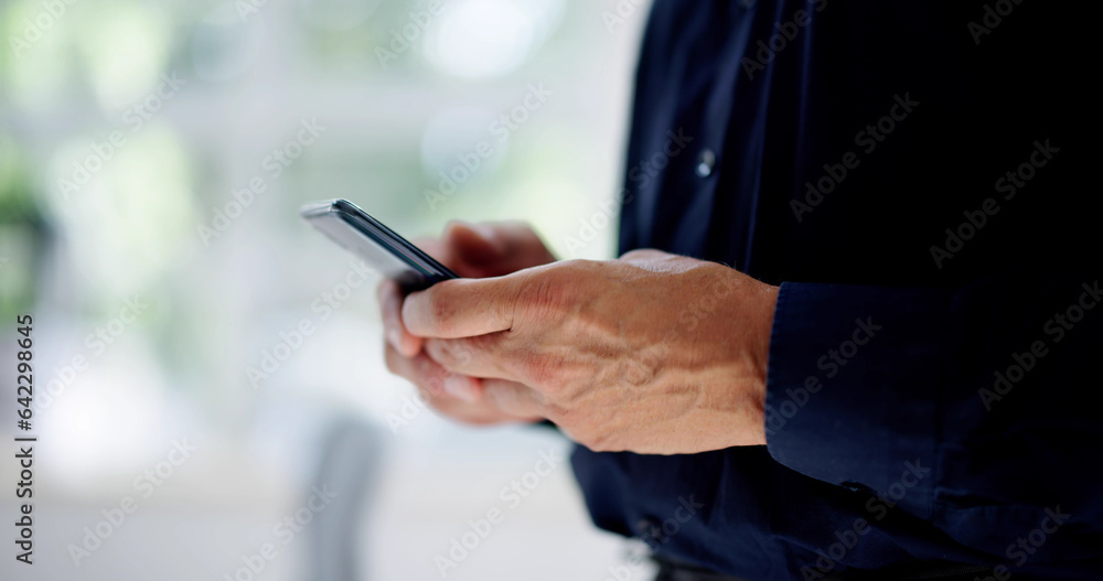Older Man With Mobile Phone Or Smartphone Older Man With Mobile Phone Or Smartphone