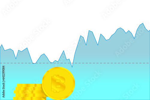 vector illustration of crypto currency with graph. blockchain business concept. financial investment wealth concept .
