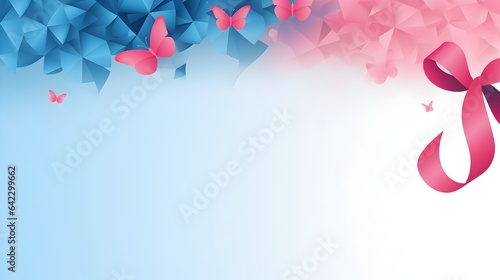 Pregnancy and Infant Loss Awareness Month Hope and Rescue for Newborns with Pink and Blue Ribbons Background for Advertise Campaign © khwanrudi