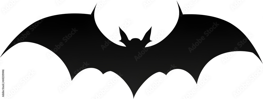 Halloween bat silhouette, PNG file no background