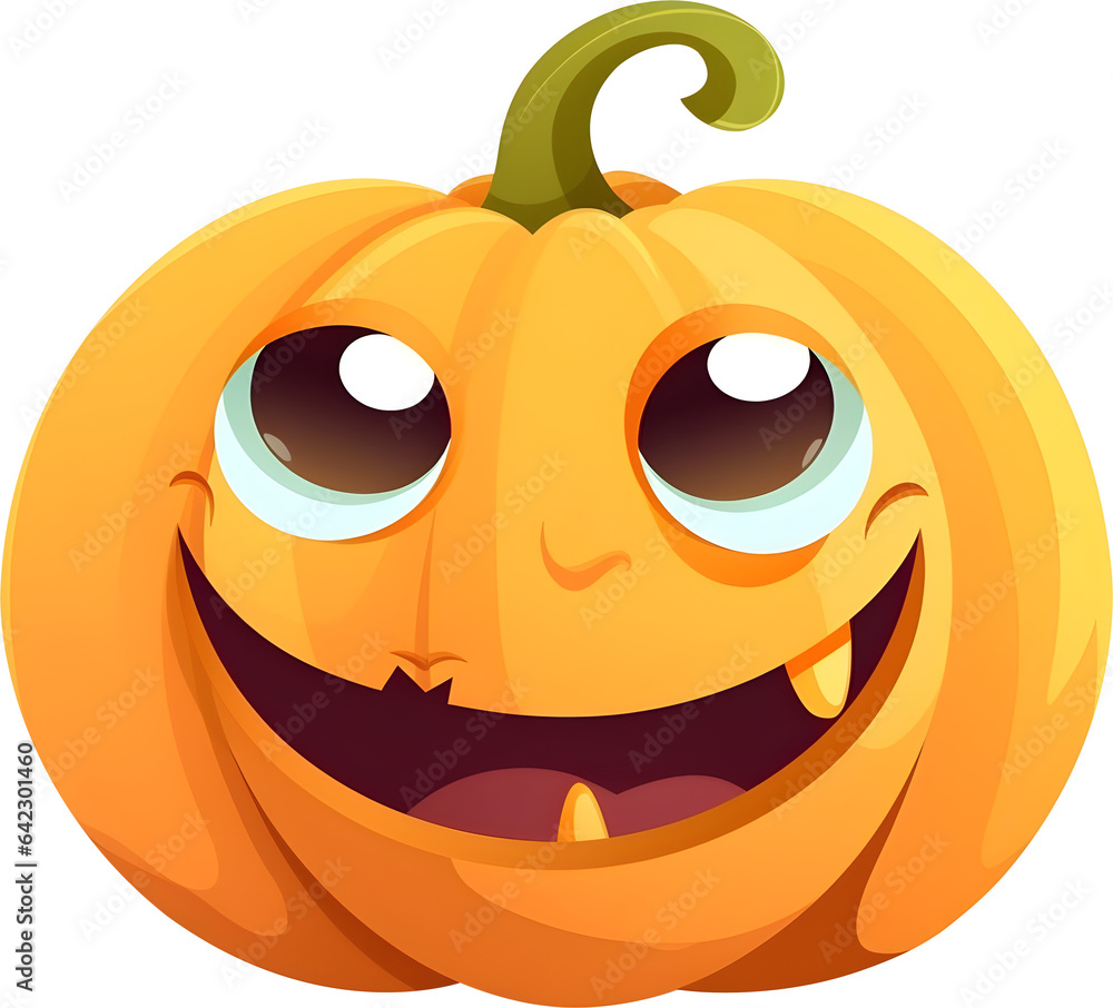 Smiling Halloween pumkin cartoon Jack-o-lantern, PNG file no background