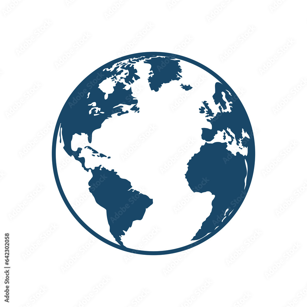 Fototapeta premium world globe logo design blue color