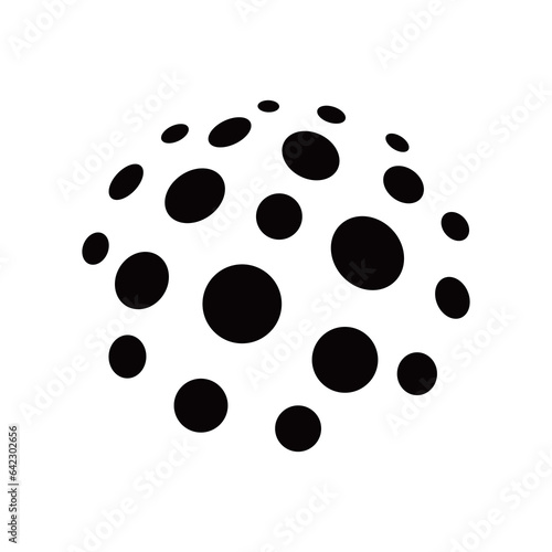 black block polka dot logo design